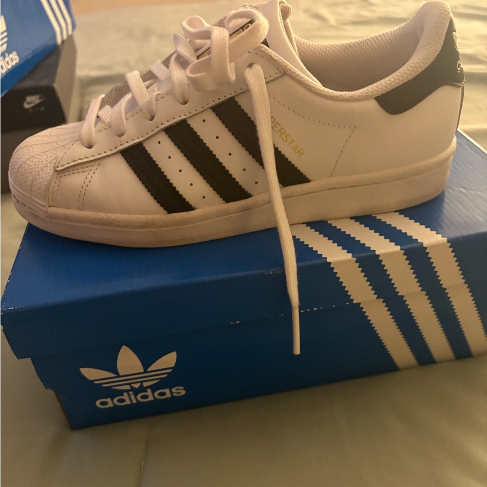 Adidas Kids Sneakers White with Black Stripes